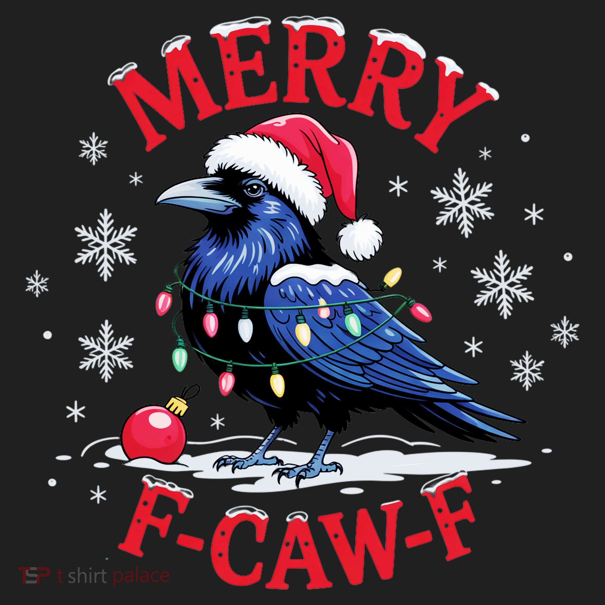 Merry F-Caw-F Crow Funny Christmas X-Mas Women's Sweatshirt