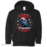 Merry F-Caw-F Crow Funny Christmas X-Mas Toddler Hoodie thumb 0