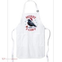 Merry F-Caw-F Crow Funny Christmas X-Mas Apron thumb 0