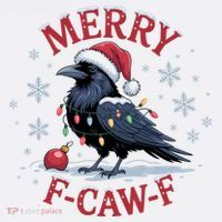 Merry F-Caw-F Crow Funny Christmas X-Mas Apron thumb 3