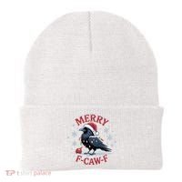 Merry F-Caw-F Crow Funny Christmas X-Mas Beanie thumb 0