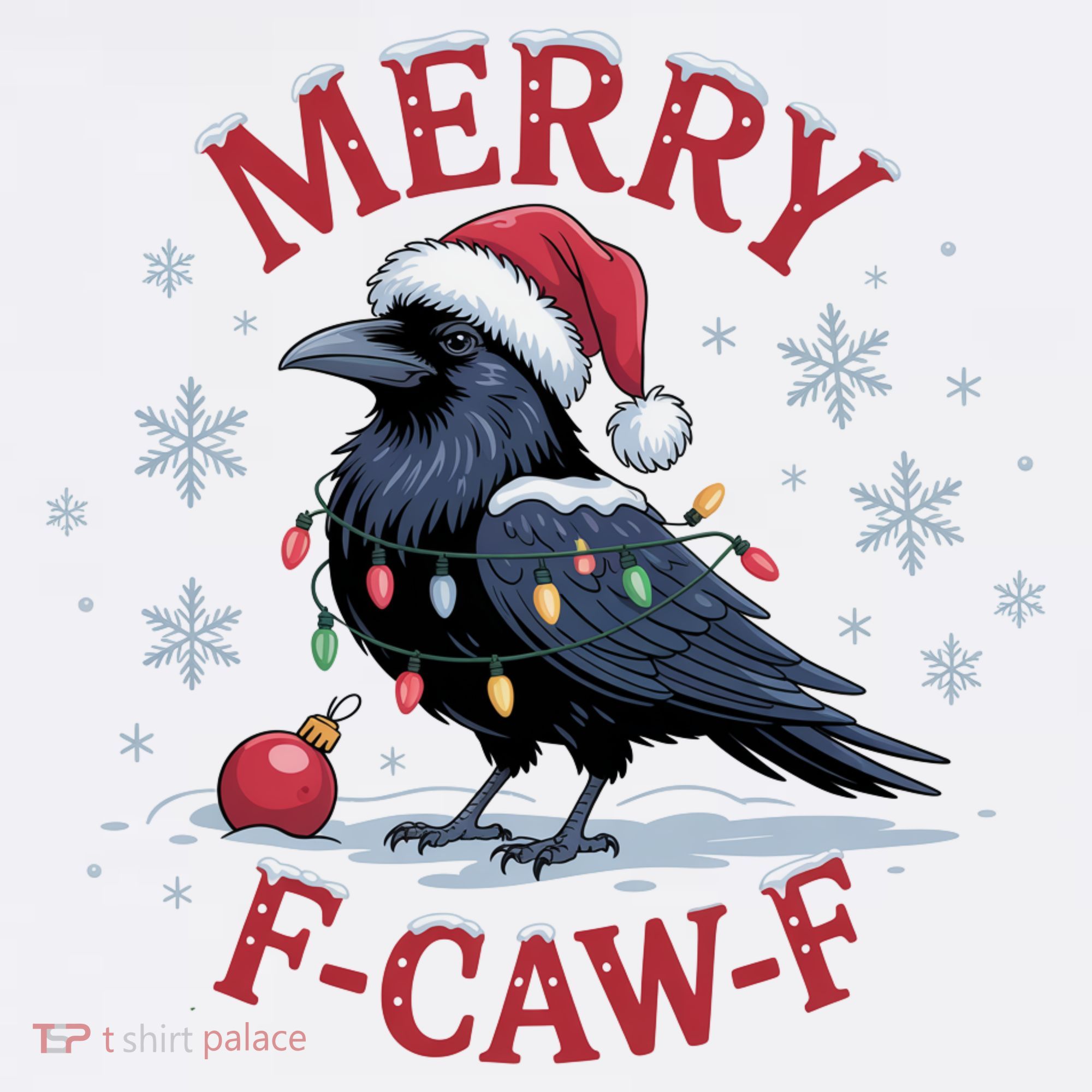 Merry F-Caw-F Crow Funny Christmas X-Mas Women's Hoodie