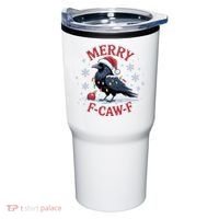 Merry F-Caw-F Crow Funny Christmas X-Mas Tumbler thumb 0