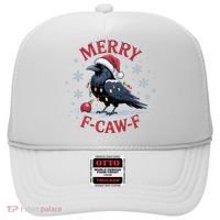 Merry F-Caw-F Crow Funny Christmas X-Mas Hat thumb 0