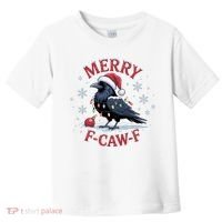 Merry F-Caw-F Crow Funny Christmas X-Mas Toddler T-Shirt thumb 0