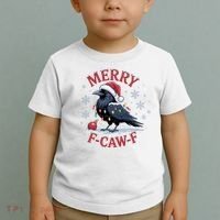 Merry F-Caw-F Crow Funny Christmas X-Mas Toddler T-Shirt thumb 2