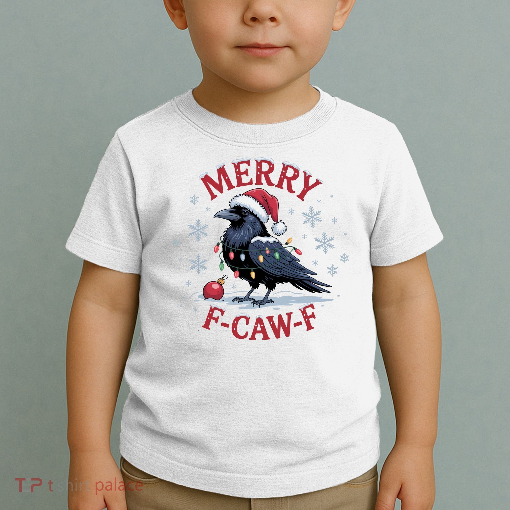 Merry F-Caw-F Crow Funny Christmas X-Mas Toddler T-Shirt