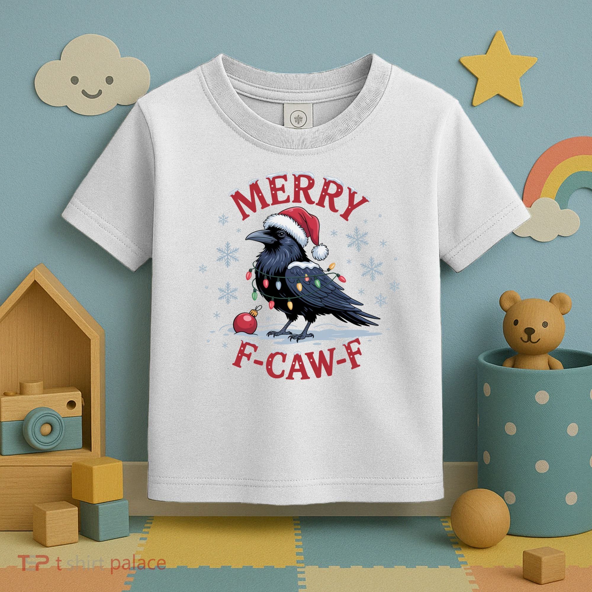 Merry F-Caw-F Crow Funny Christmas X-Mas Toddler T-Shirt