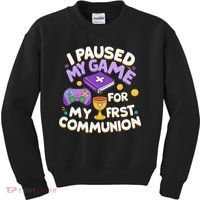 My First Communion Video Game Controller Kids Sweatshirt thumb 0