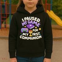 My First Communion Video Game Controller Kids Hoodie thumb 3