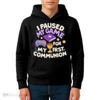 My First Communion Video Game Controller Kids Hoodie thumb 4