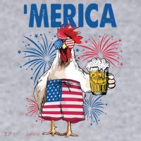 Merica Funny Chicken With Beer USA Flag 4th Of July Women's Sweatshirt thumb 2
