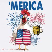 Merica Funny Chicken With Beer USA Flag 4th Of July Women's Tank Top thumb 5
