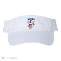 Merica Funny Chicken With Beer USA Flag 4th Of July Visor thumb 0