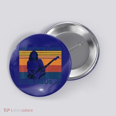 My Favorite Chord Is Gsus Jesus Playing Guitar Vintage Gift Button
