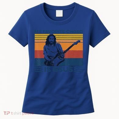 My Favorite Chord Is Gsus Jesus Playing Guitar Vintage Gift Women's T-Shirt