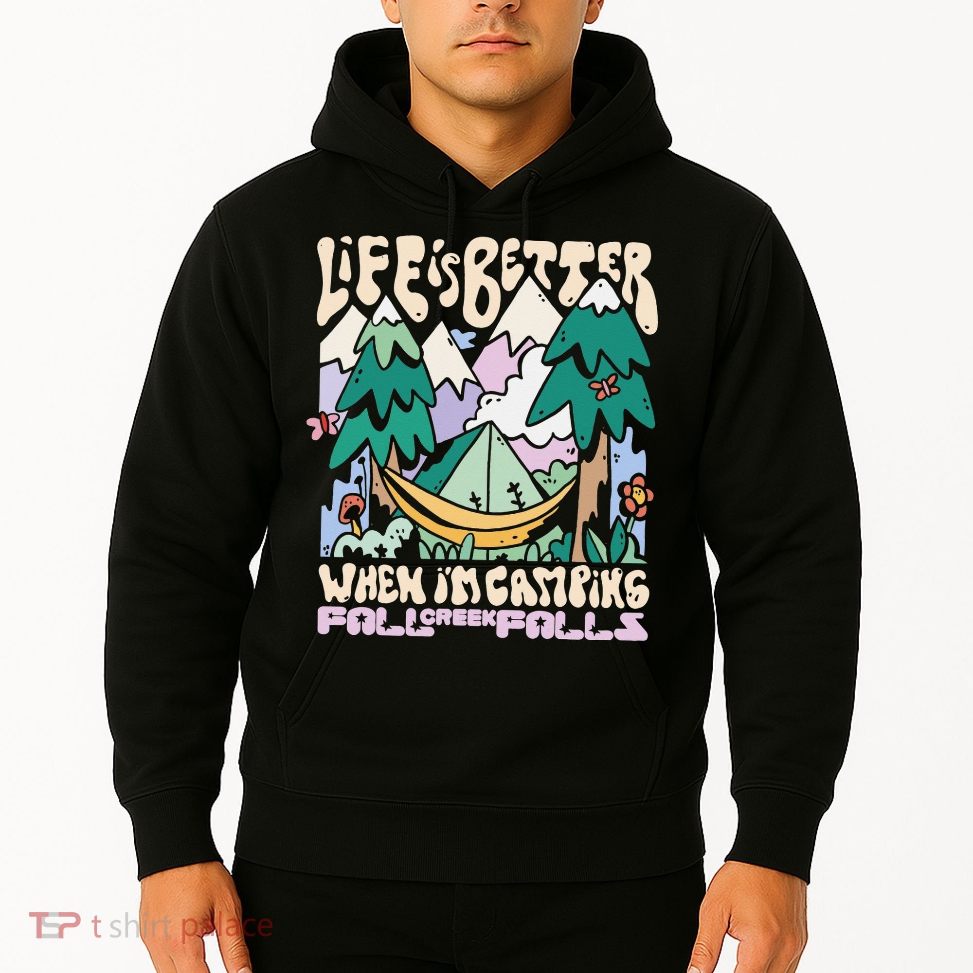 Mountains Fall Creek Falls Tennessee Camping Hoodie