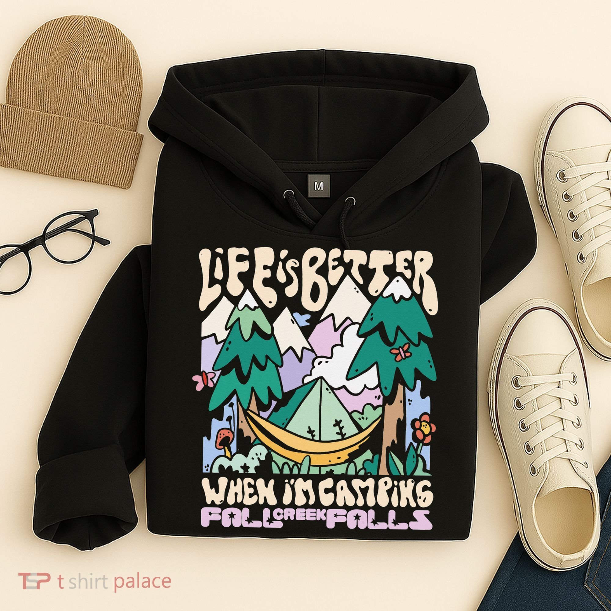 Mountains Fall Creek Falls Tennessee Camping Hoodie