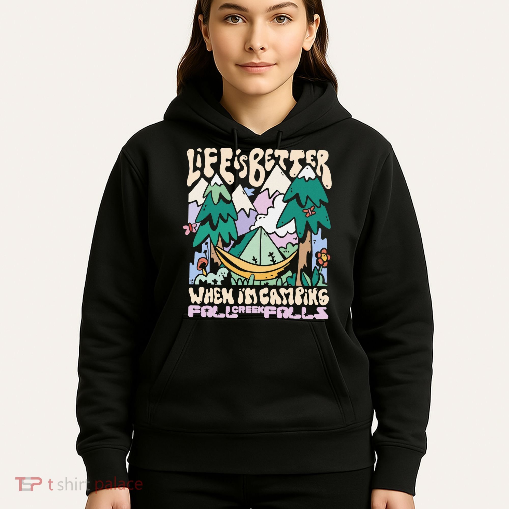 Mountains Fall Creek Falls Tennessee Camping Hoodie