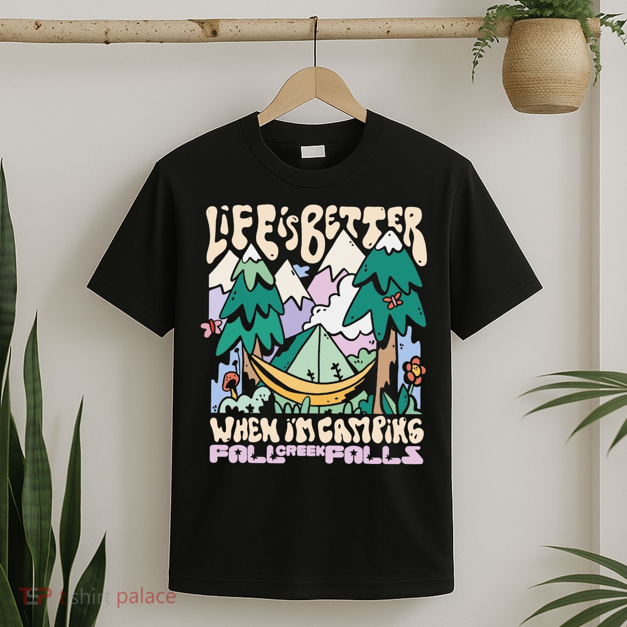 Mountains Fall Creek Falls Tennessee Camping T-Shirt