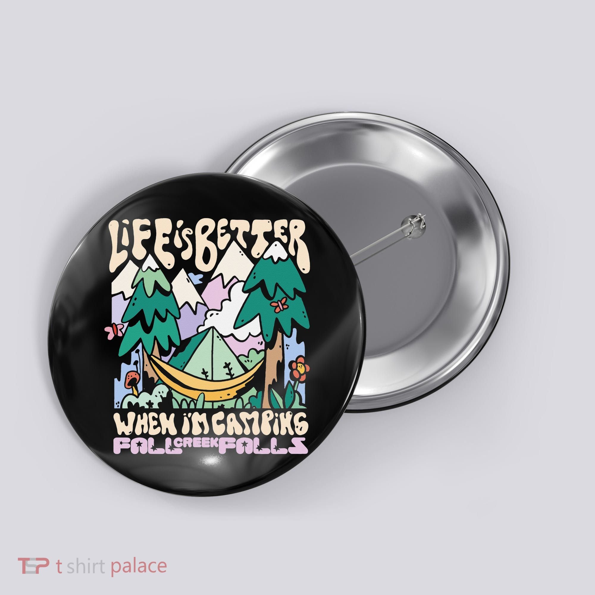 Mountains Fall Creek Falls Tennessee Camping Button