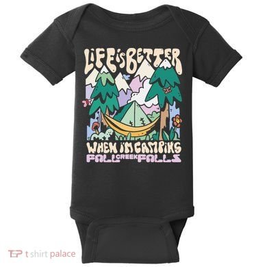 Mountains Fall Creek Falls Tennessee Camping Baby Bodysuit