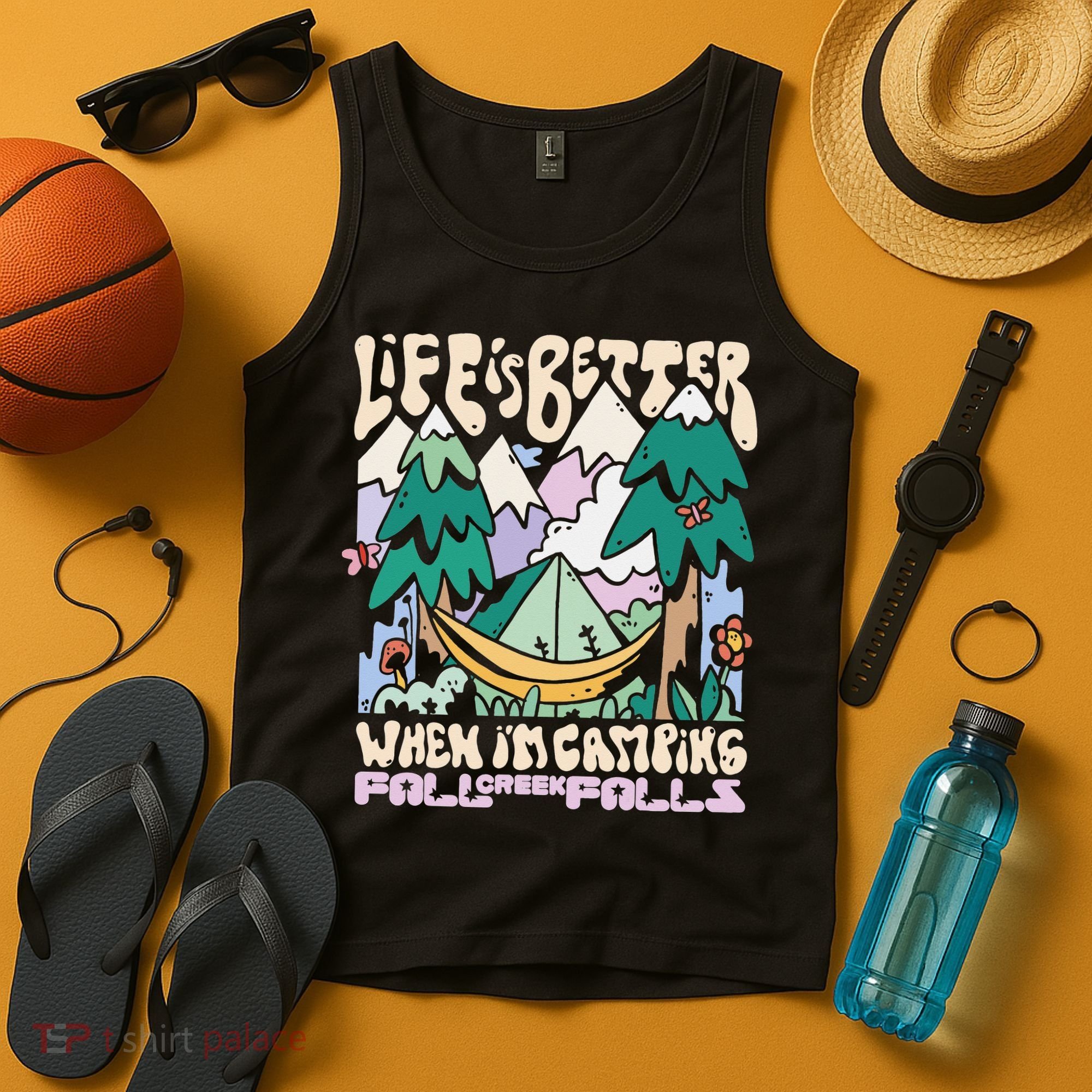Mountains Fall Creek Falls Tennessee Camping Tank Top