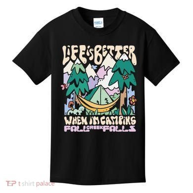 Mountains Fall Creek Falls Tennessee Camping Kids T-Shirt