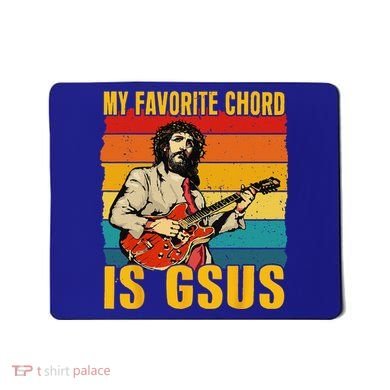 My Favorite Chord Is Gsus Jesus Playing Guitar Vintage Mousepad
