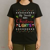 My Favorite Color Is Christmas Lights T-Shirt thumb 4