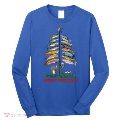 Merry Fishmas Christmas Fish Tree Meaningful Gift Long Sleeve Shirt