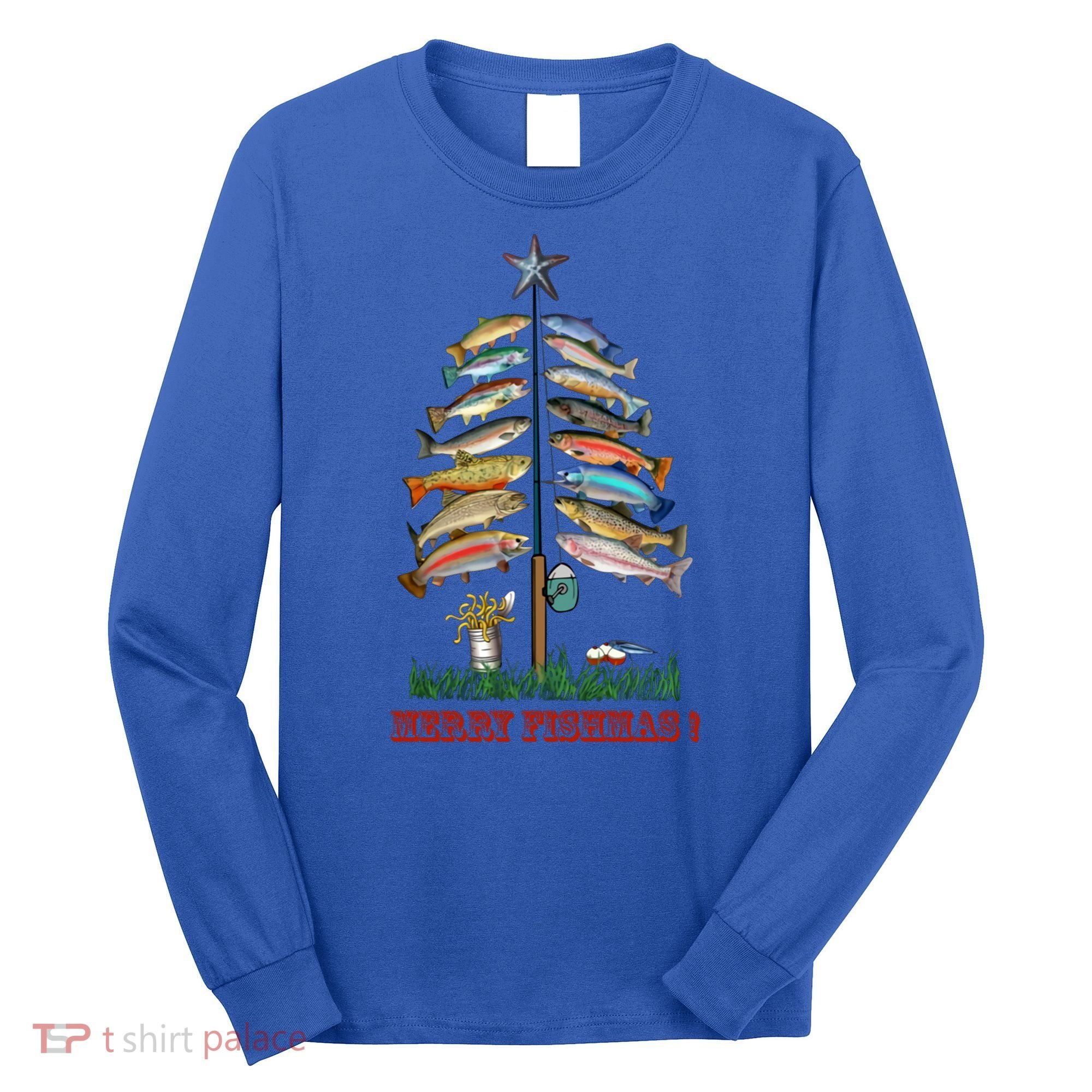 Merry Fishmas Christmas Fish Tree Meaningful Gift Long Sleeve Shirt
