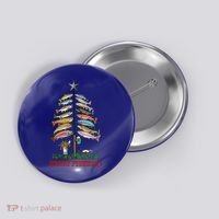 Merry Fishmas Christmas Fish Tree Meaningful Gift Button thumb 0