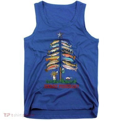 Merry Fishmas Christmas Fish Tree Meaningful Gift Tank Top