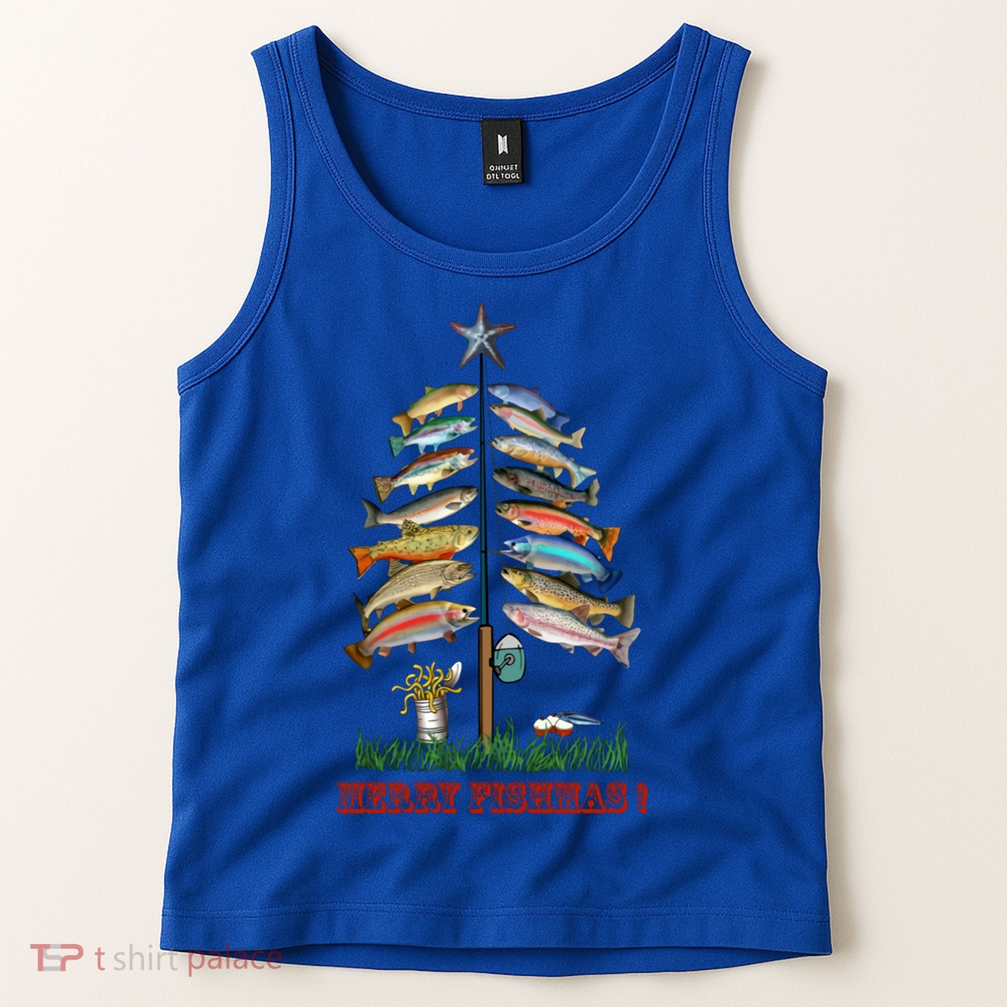 Merry Fishmas Christmas Fish Tree Meaningful Gift Tank Top