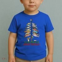 Merry Fishmas Christmas Fish Tree Meaningful Gift Toddler T-Shirt thumb 2