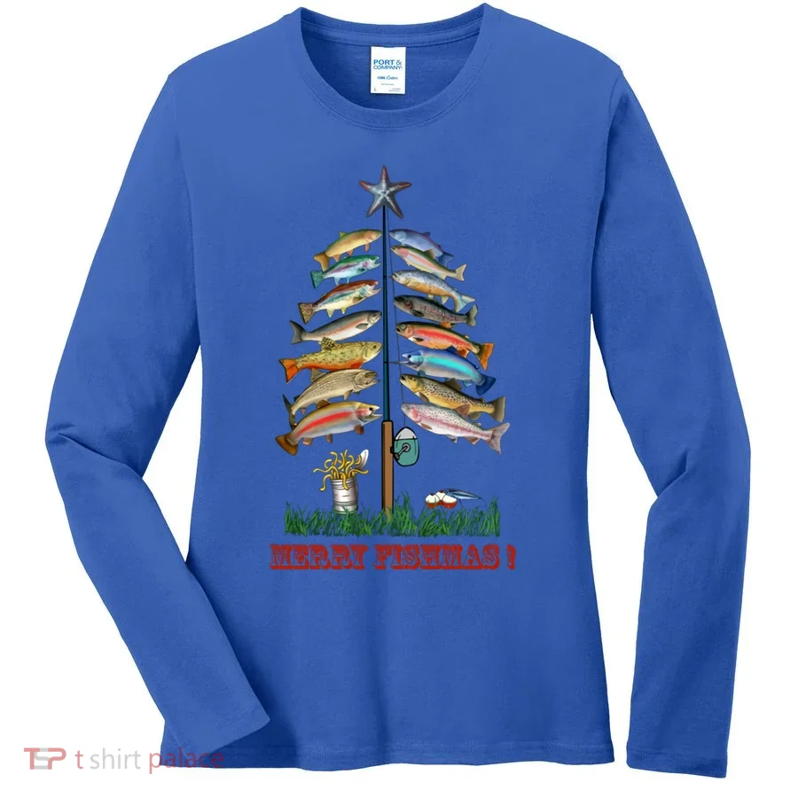 Merry Fishmas Christmas Fish Tree Meaningful Gift Women's Long Sleeve Shirt