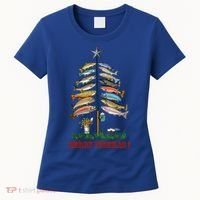 Merry Fishmas Christmas Fish Tree Meaningful Gift Women's T-Shirt thumb 0