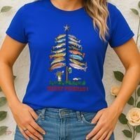 Merry Fishmas Christmas Fish Tree Meaningful Gift Women's T-Shirt thumb 2