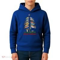 Merry Fishmas Christmas Fish Tree Meaningful Gift Kids Hoodie thumb 4