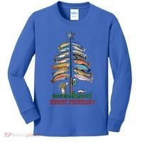 Merry Fishmas Christmas Fish Tree Meaningful Gift Kids Long Sleeve Shirt thumb 0