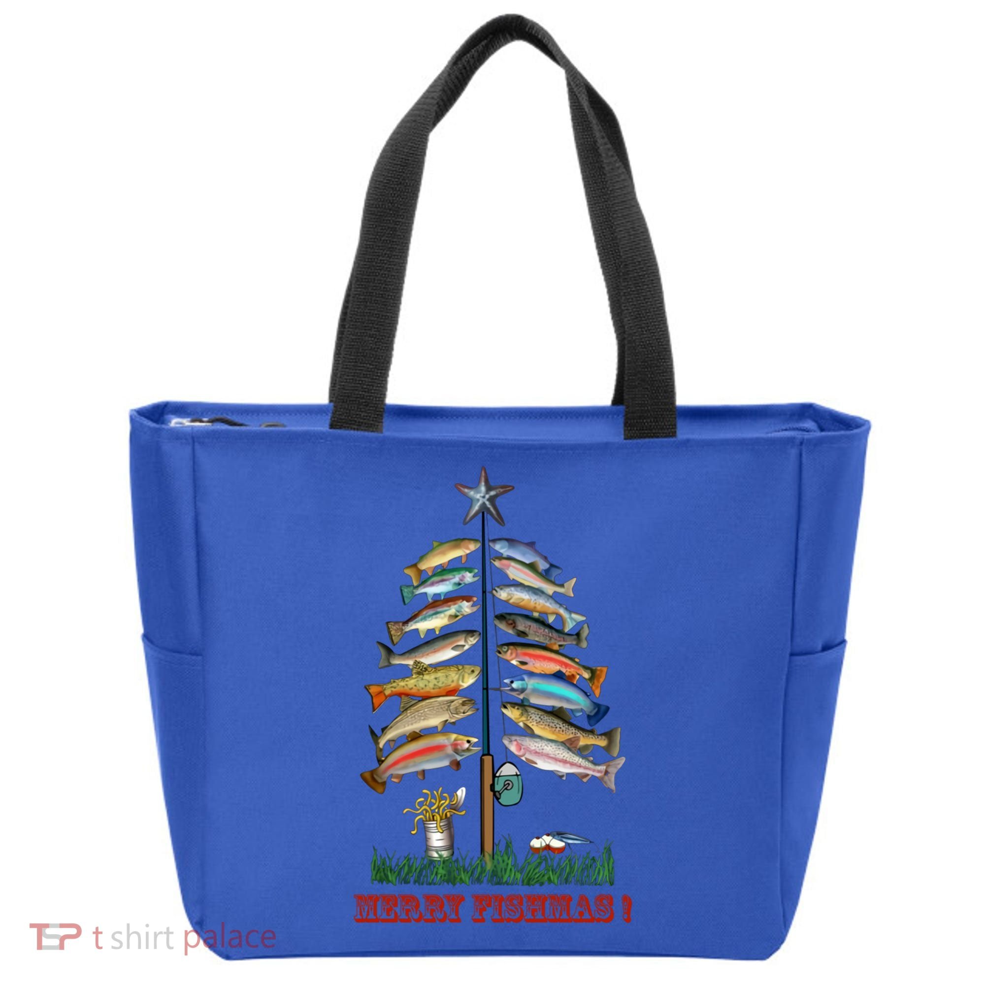Merry Fishmas Christmas Fish Tree Meaningful Gift Tote Bag
