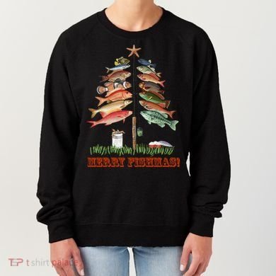 Merry Fishmas Christmas Fish Tree Gift Women's Sweatshirt