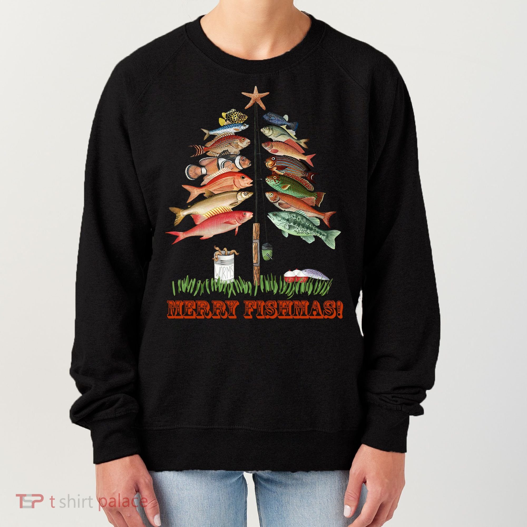 Merry Fishmas Christmas Fish Tree Gift Women's Sweatshirt