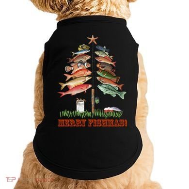 Merry Fishmas Christmas Fish Tree Gift Doggie Tank
