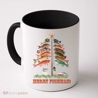 Merry Fishmas Christmas Fish Tree Gift Coffee Mug thumb 0