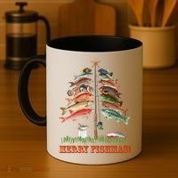 Merry Fishmas Christmas Fish Tree Gift Coffee Mug thumb 4