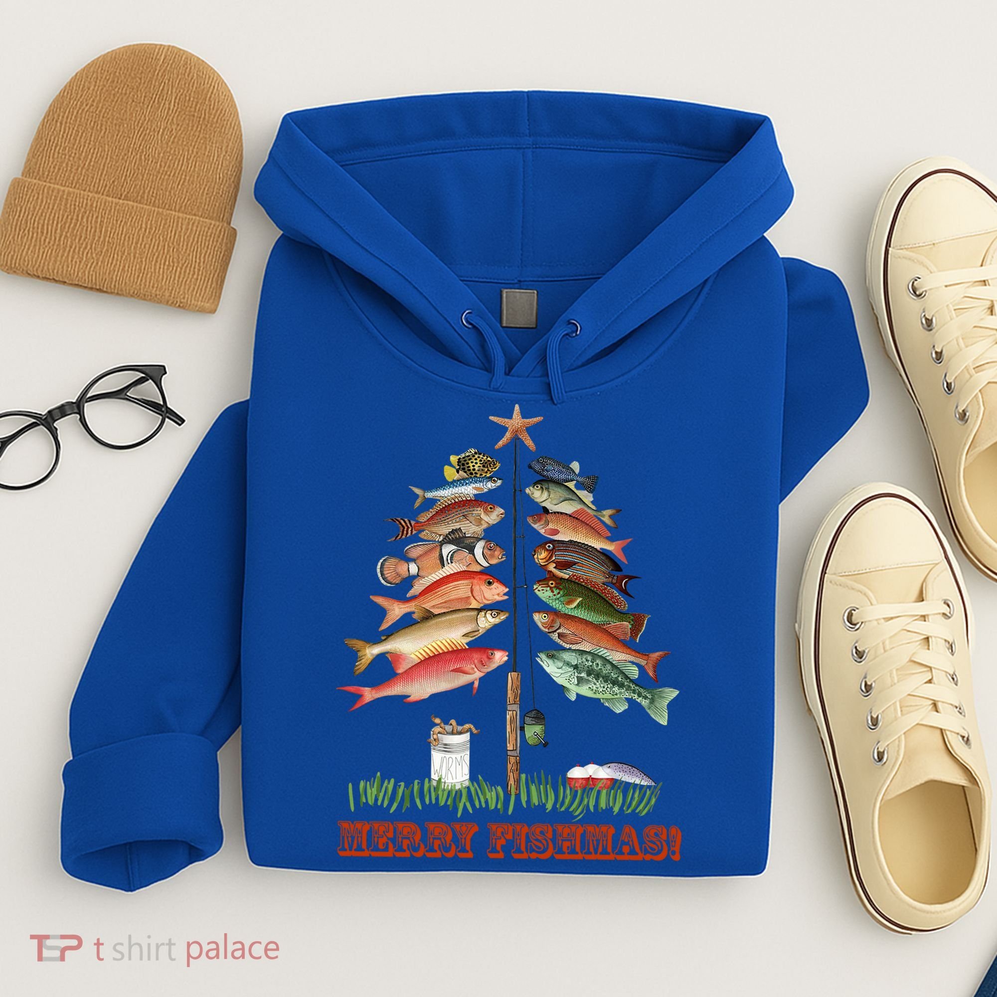 Merry Fishmas Christmas Fish Tree Gift Hoodie