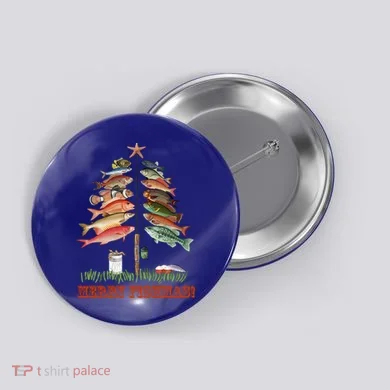 Merry Fishmas Christmas Fish Tree Gift Button