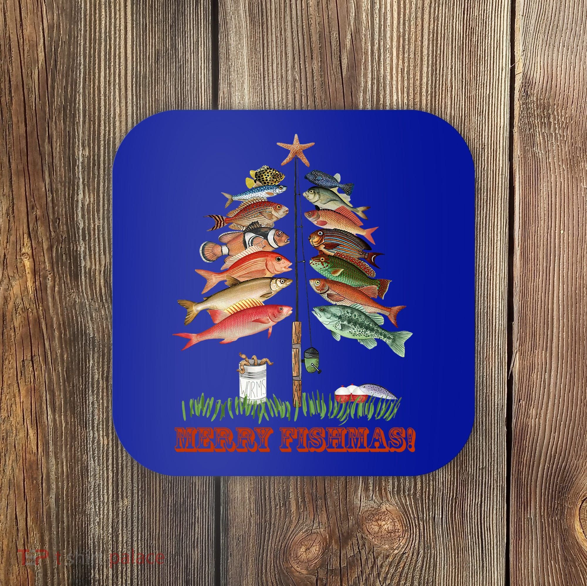 Merry Fishmas Christmas Fish Tree Gift Coaster